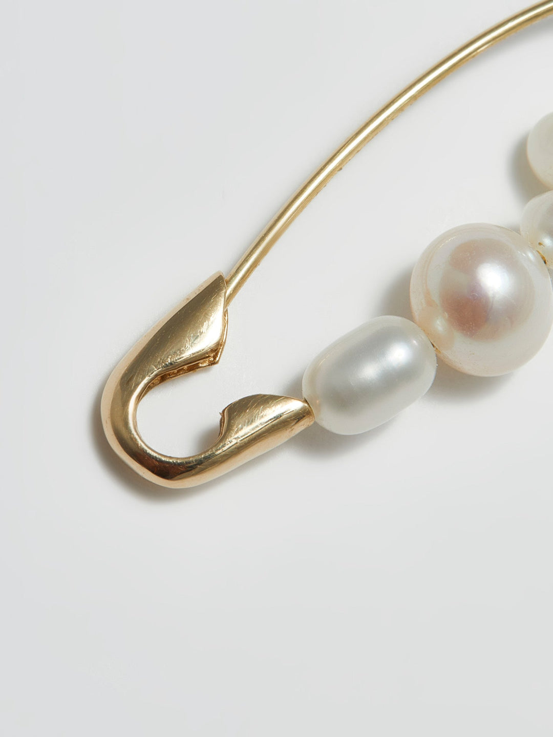 Mixed Pearl Safety Pin Earring