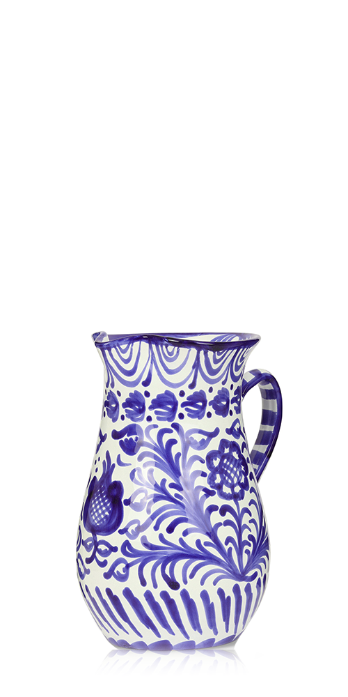 Medium pitcher with hand painted designs