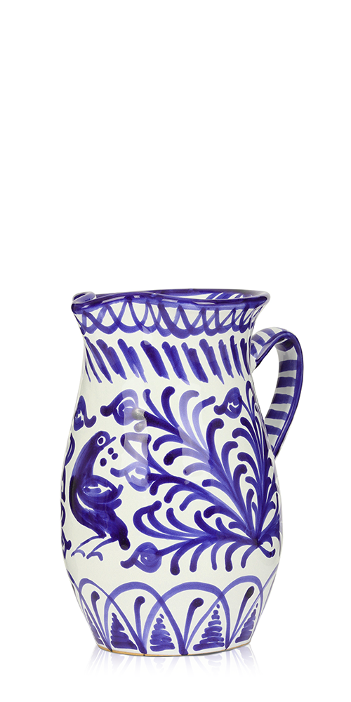 Large pitcher with hand painted designs