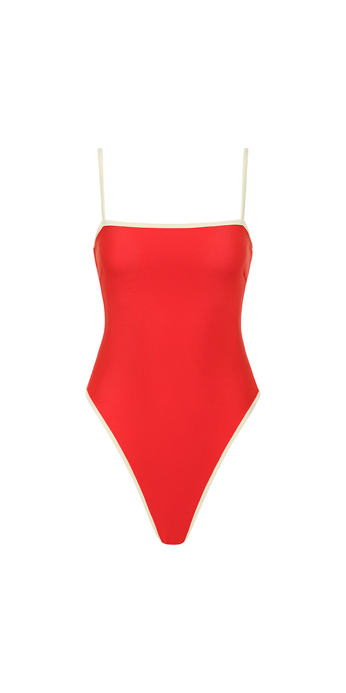 Cherry Cream Binded Jacelyn One-Piece