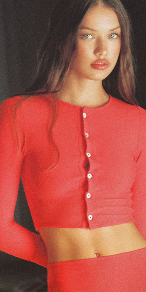 Cherry Button Down Cardi