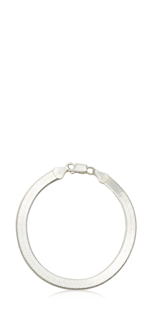 XL Sterling Silver Herringbone Bracelet