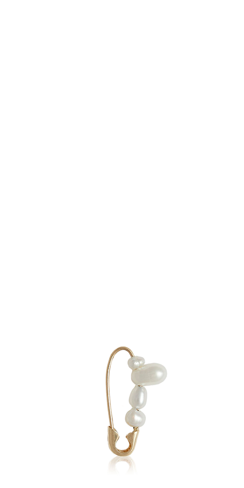 Mini Mixed Pearl Safety Pin Earring