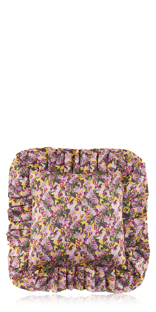 Ruffled Pillow Cover Romance is Dead Yellow