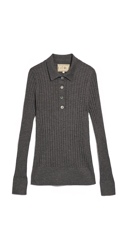 Luna Superfine Cashmere Polo Top