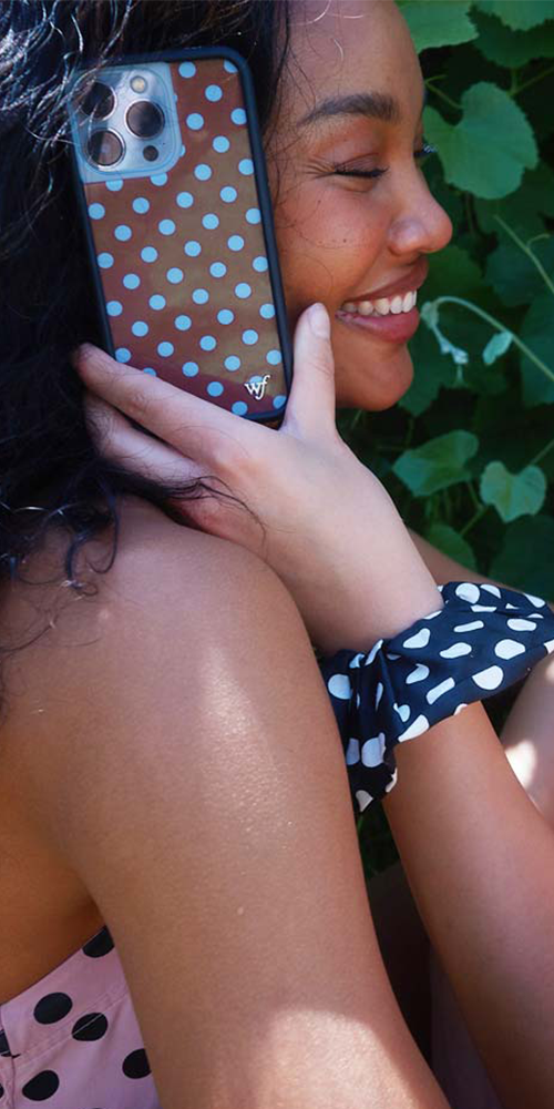 Polka Dot | Brown and Blue iPhone Case
