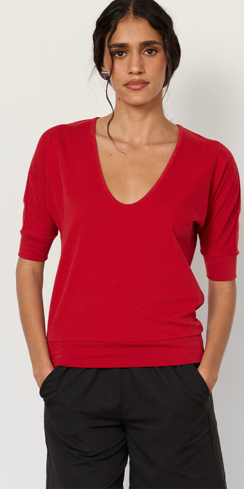 Logan Top Cherry Red