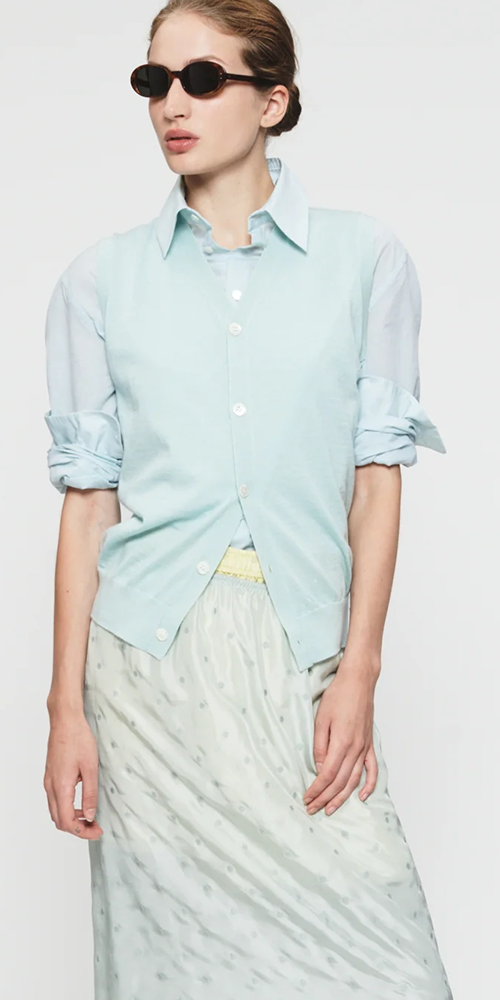 Wool Cashmere Button Vest