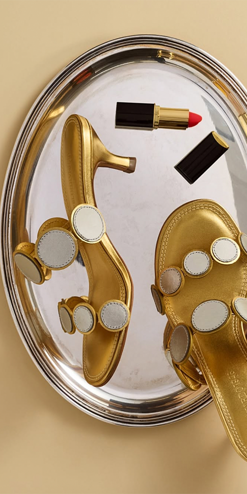 Prya Kitten Heel Gold/Silver