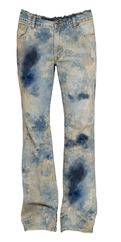 Low Rise Frayed Jeans Dune Wash