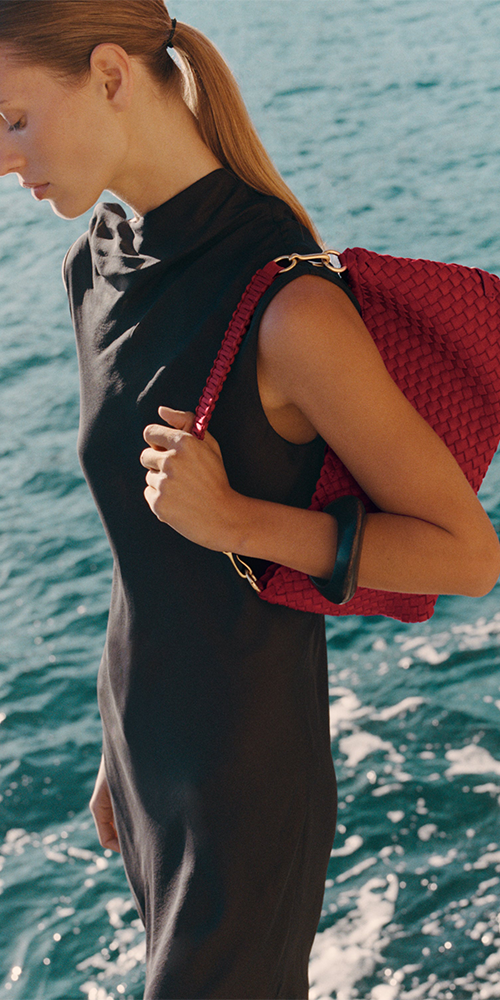 Porto Small Half-Moon Bag Rosso