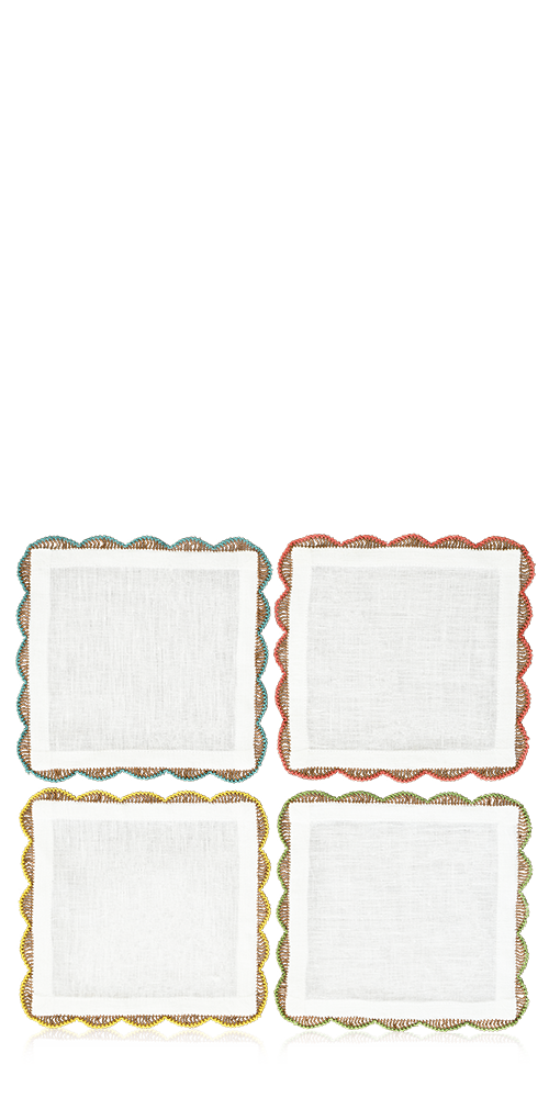 Lace Border Cocktail Napkins, Set of 4