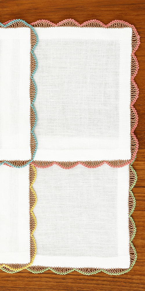 Lace Border Cocktail Napkins, Set of 4