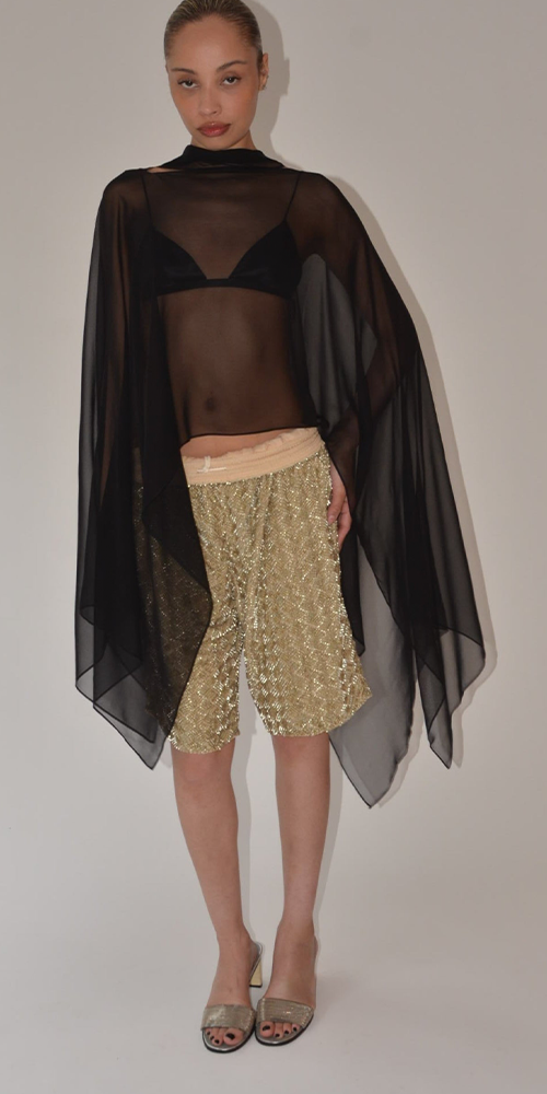 Silk Smoke Caftan Onyx