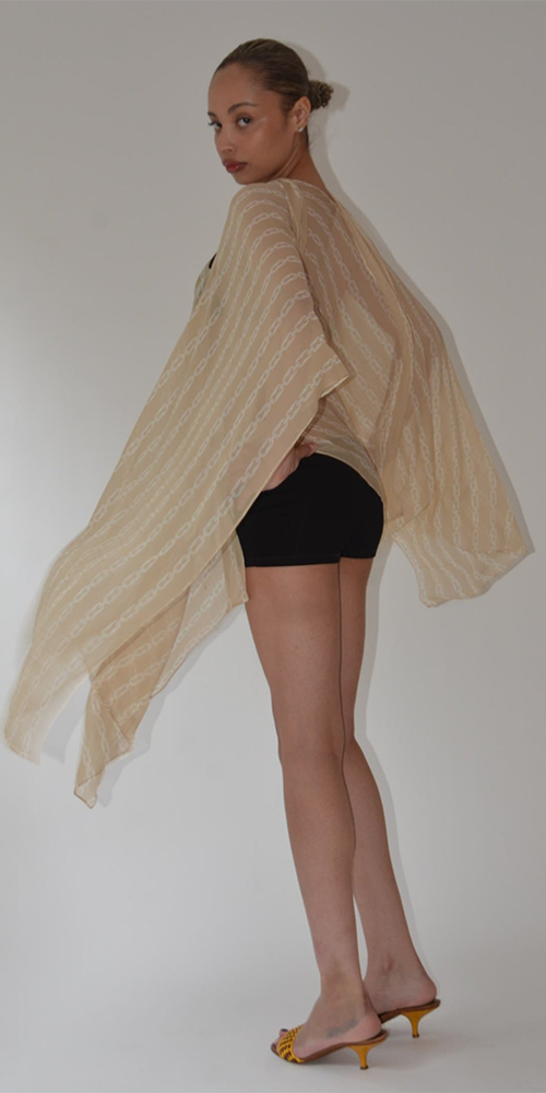 Silk Smoke Caftan Cream Chain