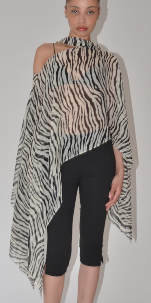Silk Smoke Caftan Zebra