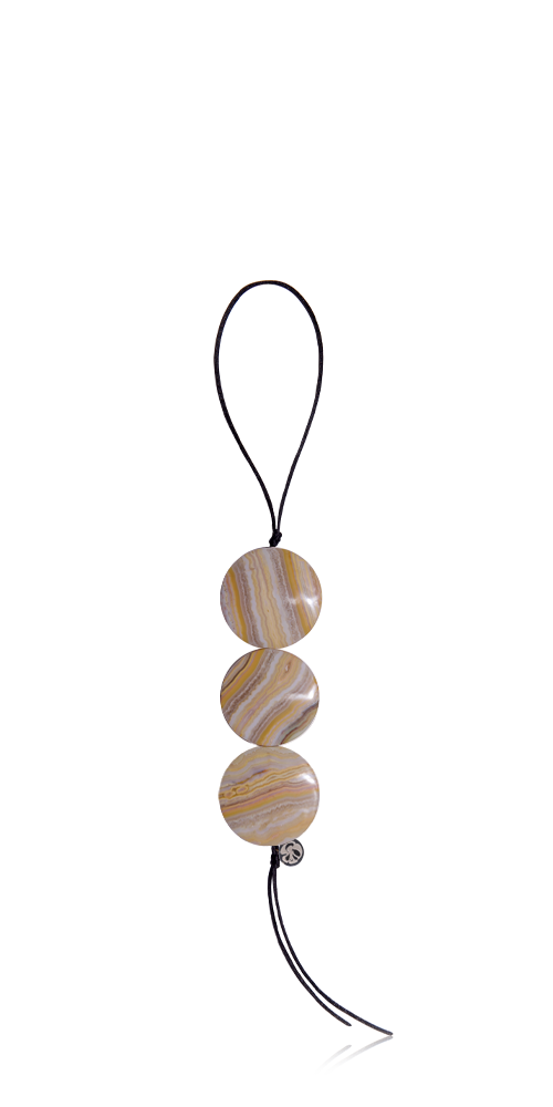 Banded Peach Agate Charm