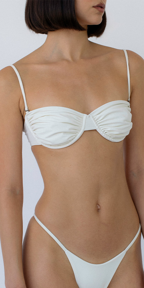 Ruched Balconette Bikni Top