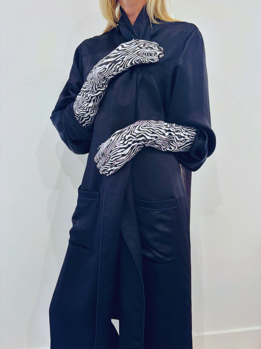Leather opera gloves Zebra