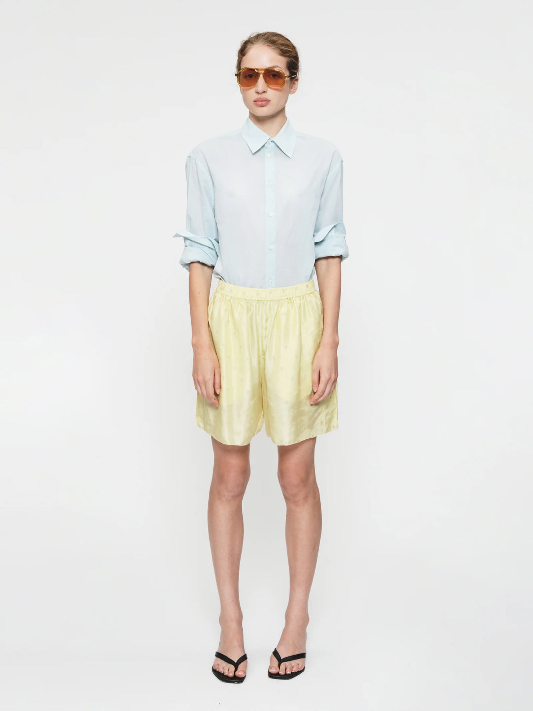 Embroidered Dot Boxers Chamomile