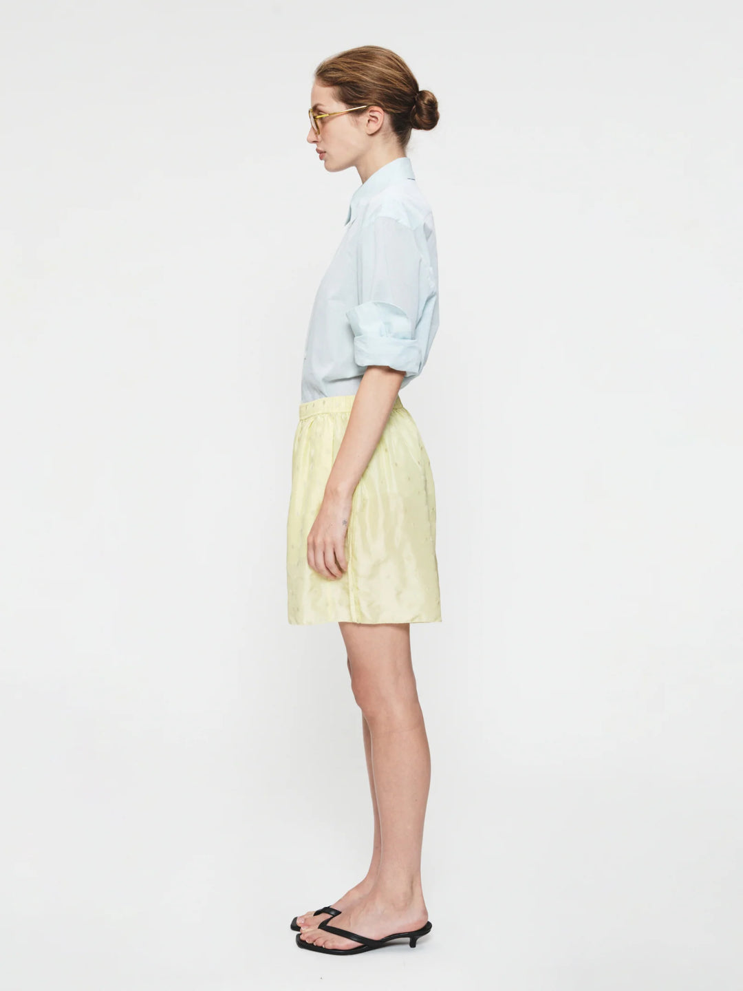 Embroidered Dot Boxers Chamomile