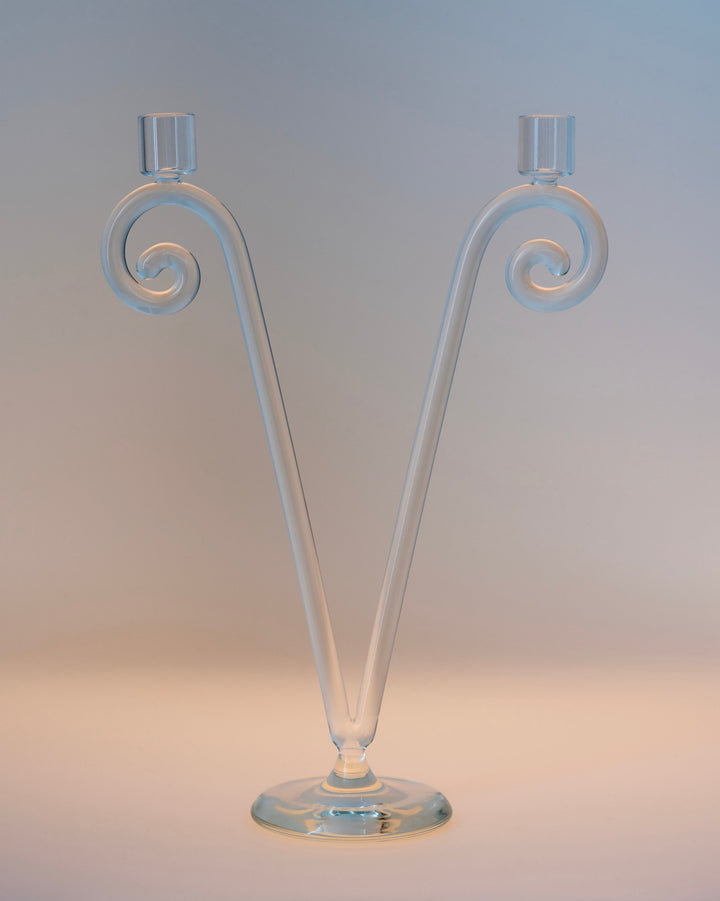 Double Stem Spiral Candleholder