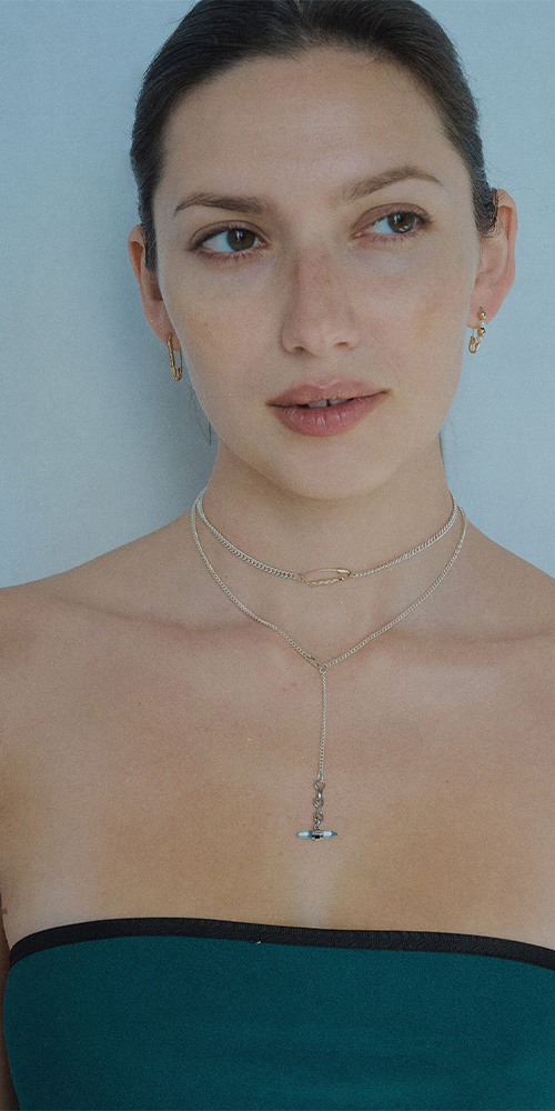 Lunette Barbell Link Necklace