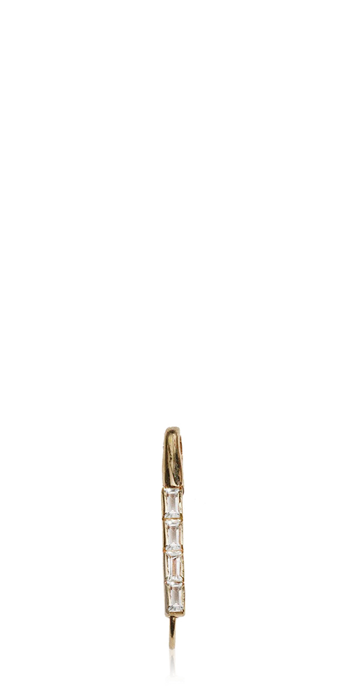 Baguette Safety Pin White Sapphires