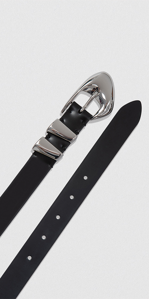 Moore Semi Patent Leather Belt Black