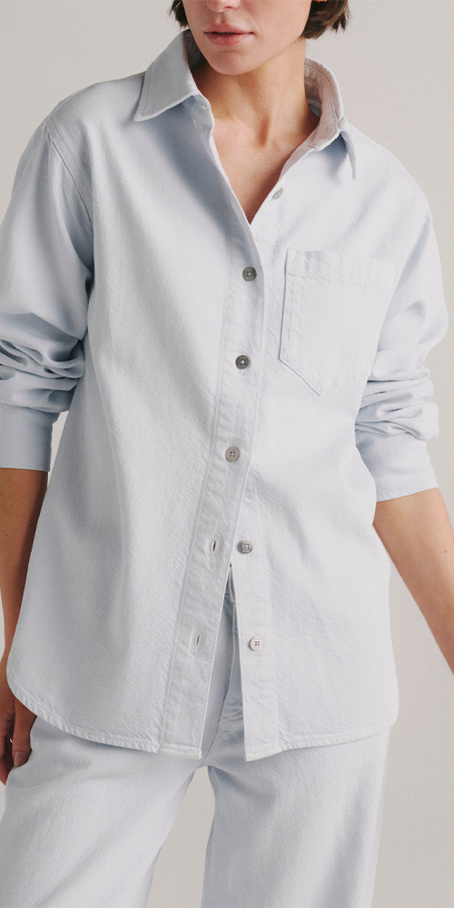 Faye Oversized Shirt Mystique Blue Aura