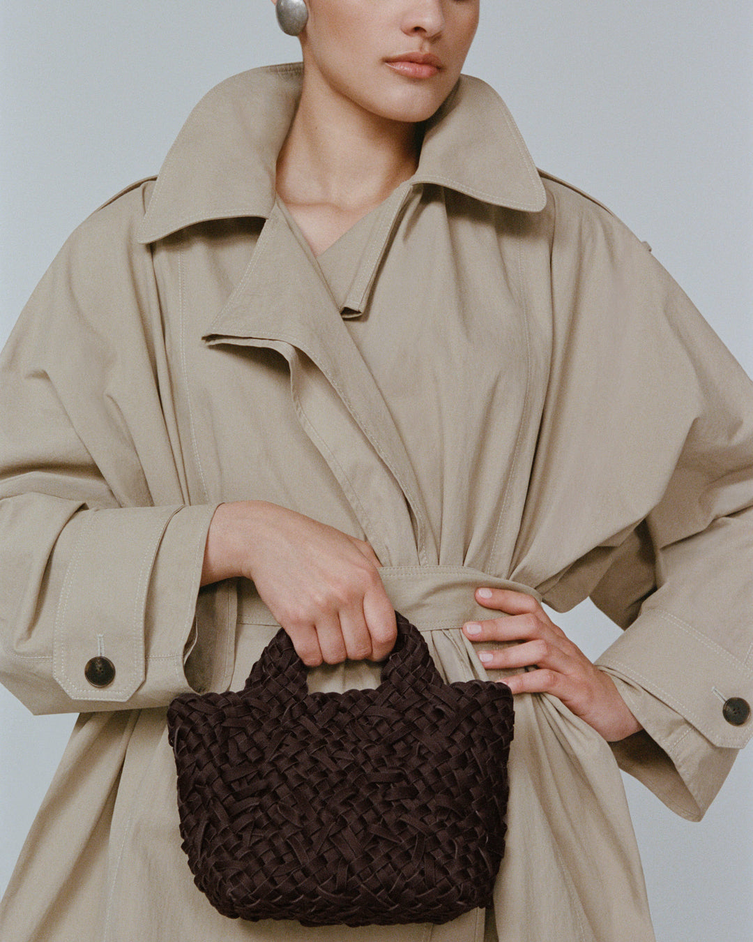 St. Barths Petit Tote Nest Weave Chocolate
