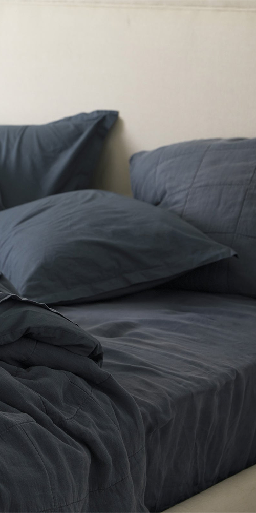 Linen Fitted Sheet Dusk