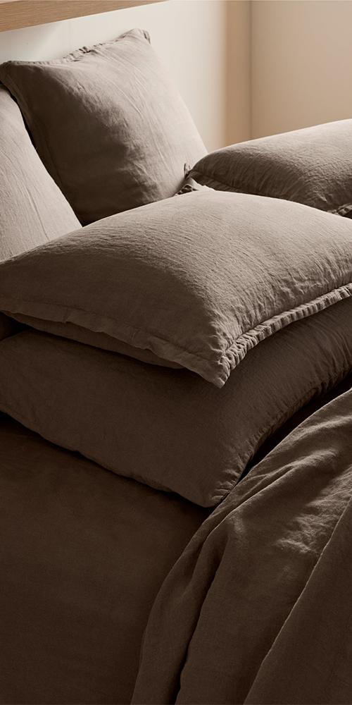 Linen Sham Set Warm Grey