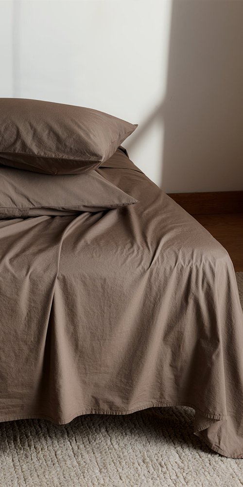 Percale Top Sheet Warm Grey