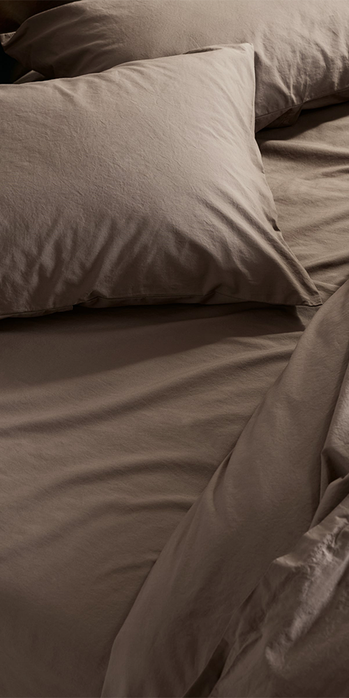 Percale Fitted Sheet Warm Grey
