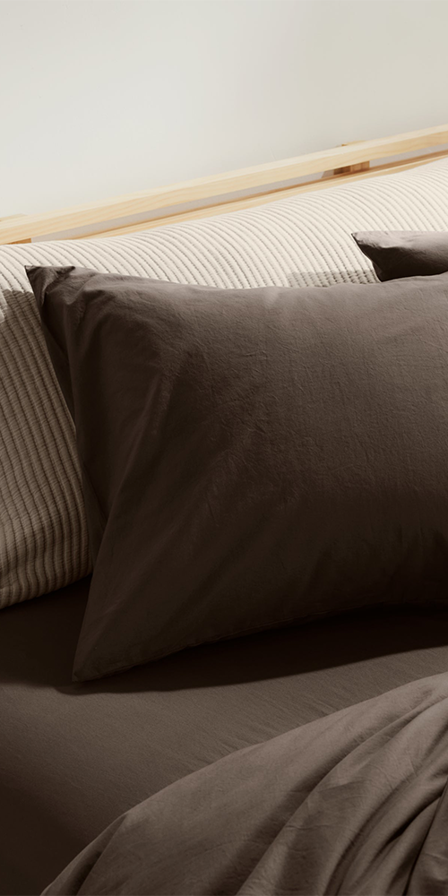 Percale Pillowcase Set Warm Grey