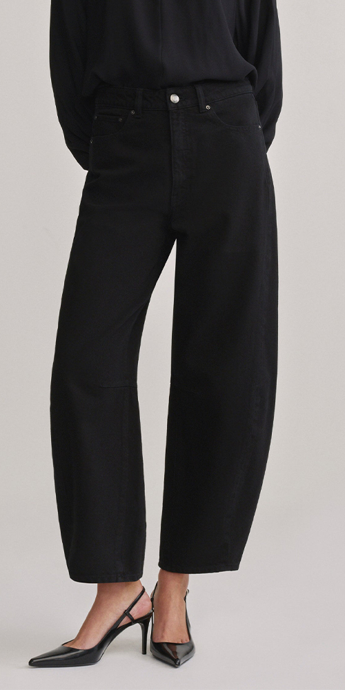 Miro Barrel High-Rise 28" Jeans Black