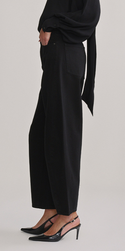 Miro Barrel High-Rise 28" Jeans Black