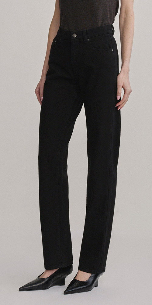 Cate Classic Straight High-Rise 31" Jeans Black