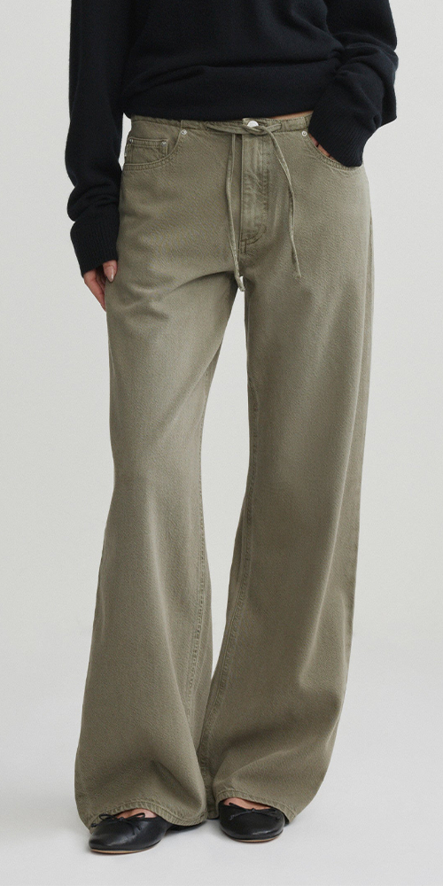 Sienna Low-Slung Drawstring Wide Leg 31" Jeans Clover Aura