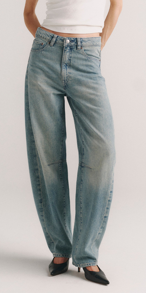 Miro Barrel High-Rise 28" Jeans Worn Day