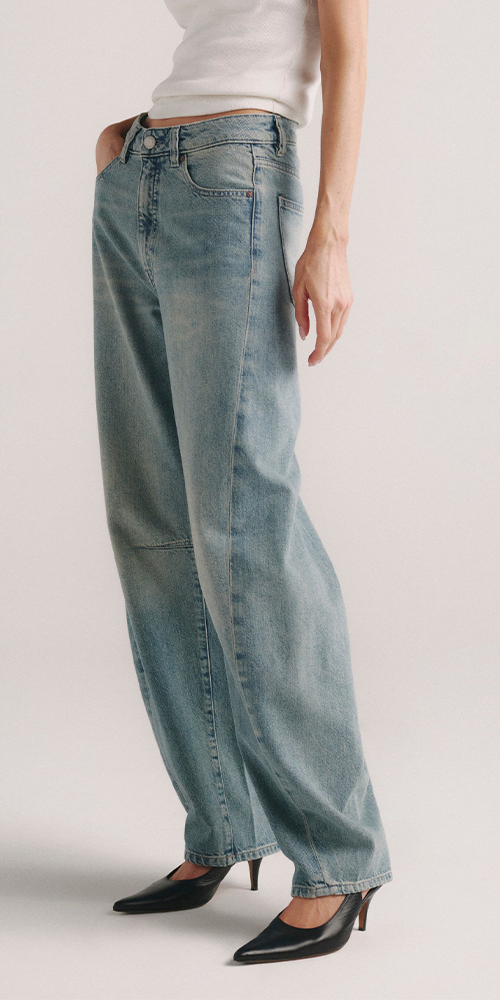 Miro Barrel High-Rise 28" Jeans Worn Day