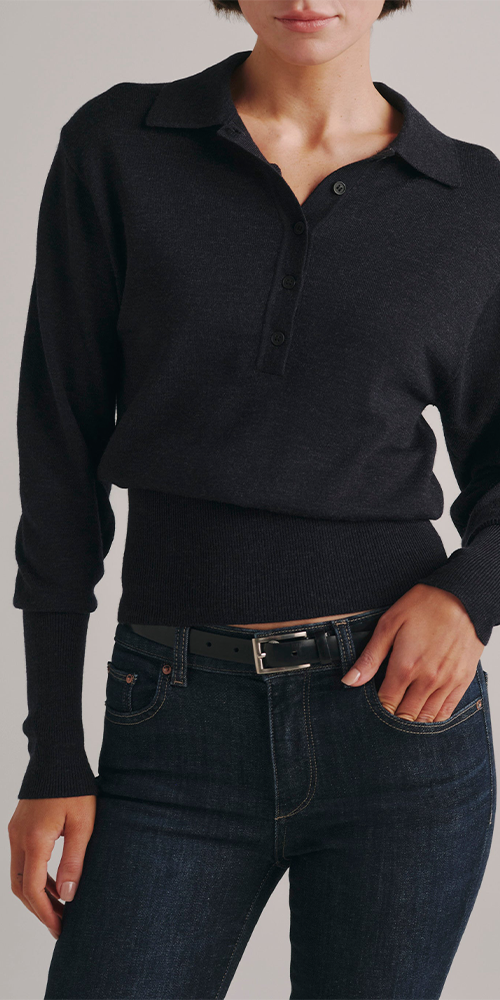 November Knit Polo Navy