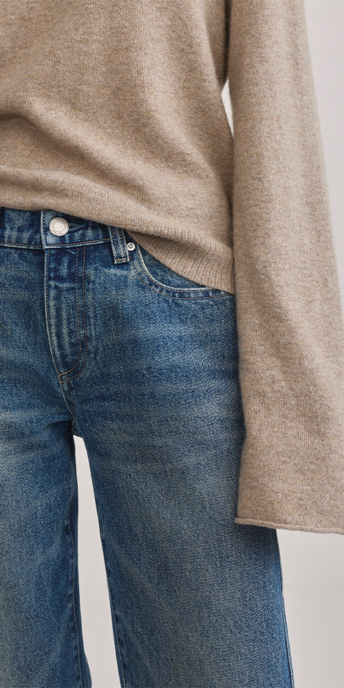 V-Neck Long Sleeve Cashmere Knit Sweater Stone