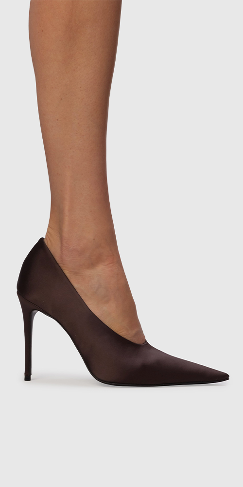 Jona 100mm Pumps Cacao Satin