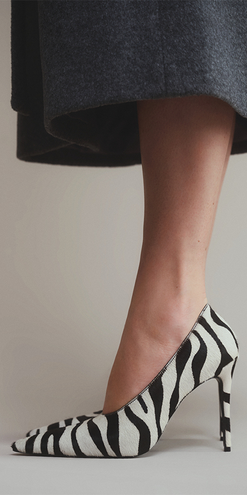 Jona 100mm Pumps Zebra Pony Hair
