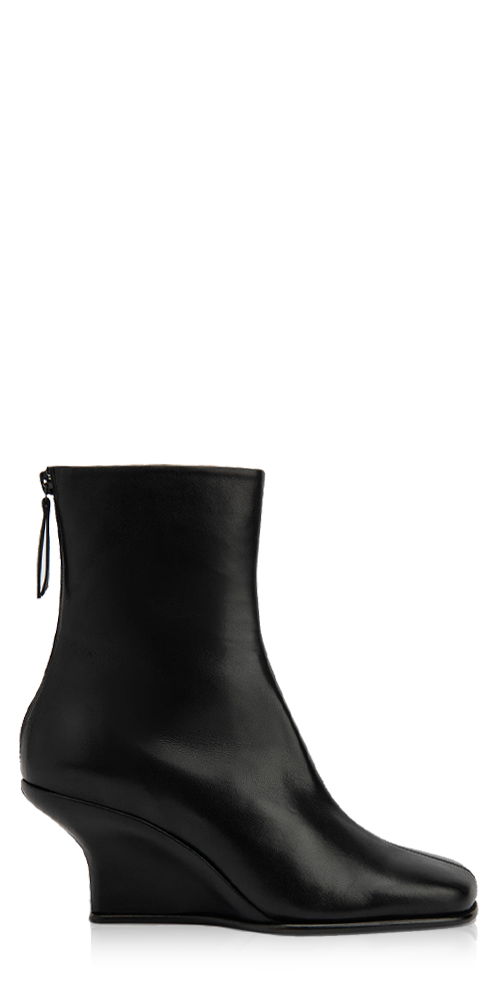 Caroo Ankle Boot Leather Ankle Boot Black