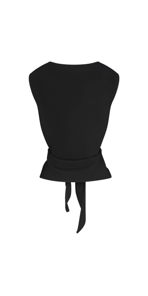 Open Back Tie Top in Stretch Twill