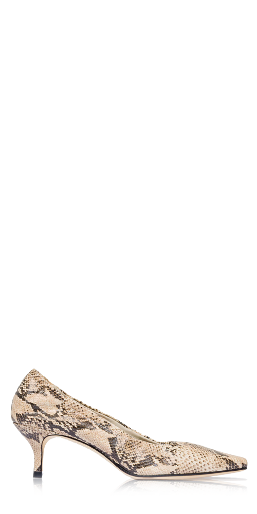 Manu Ruched Pump Snake Embossed