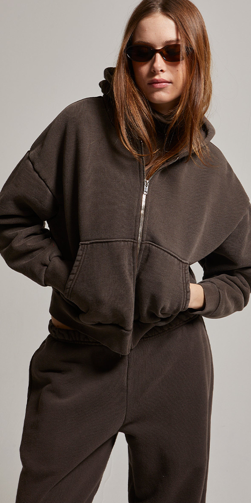 Rosie Cropped Zip-Up Hoodie
